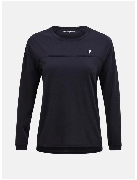 Moteriški marškinėliai ilgomis rankovėmis PEAK PERFORMANCE Trail Wool Blend LS, juodi