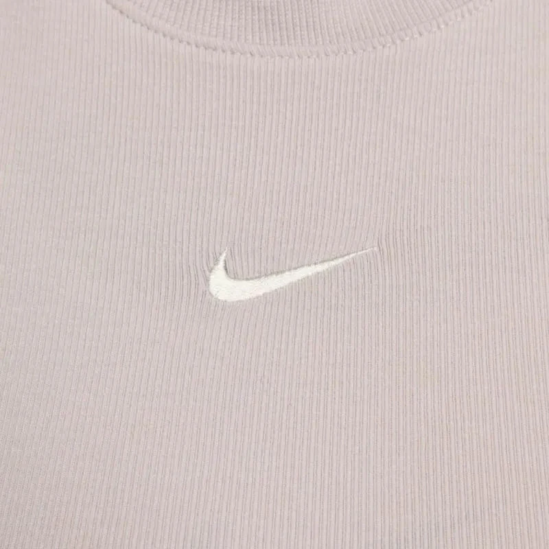 Moteriški marškinėliai Nike Sportswear Chill Knit, smėlio spalvos, FB8279 019