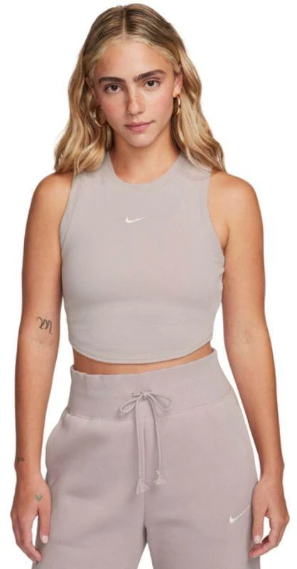 Moteriški marškinėliai Nike Sportswear Chill Knit, smėlio spalvos, FB8279 019