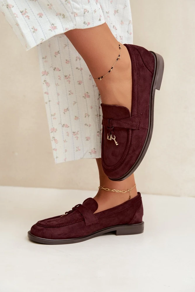Moteriški mokasinai bordo spalvos
