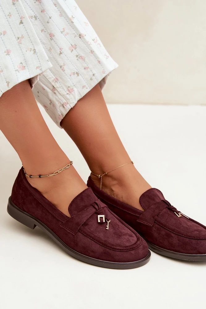 Moteriški mokasinai bordo spalvos