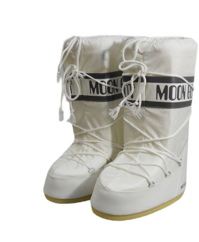 Moteriški Moon Boot MB Icon Nylon balti žiemos sniego batai - 80D1400440-A001