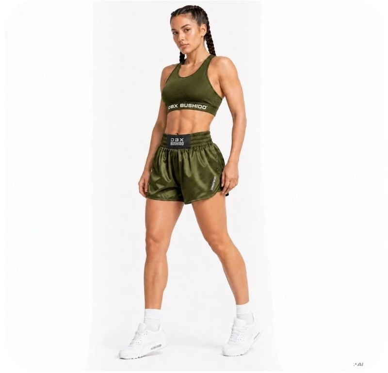 Moteriški Muay Thai šortai DBX Bushido Combatwear, chaki