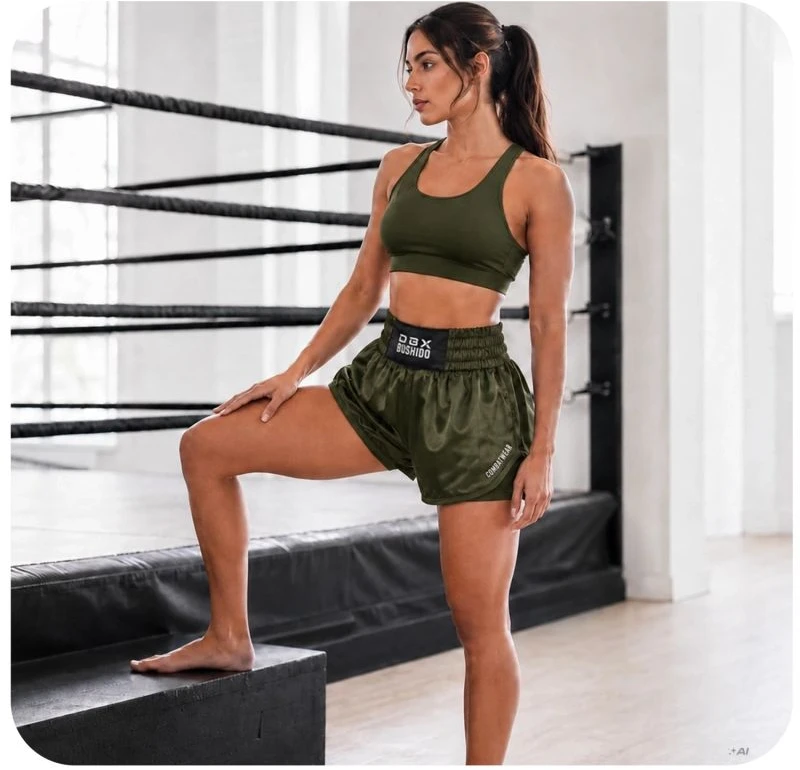 Moteriški Muay Thai šortai DBX Bushido Combatwear, chaki
