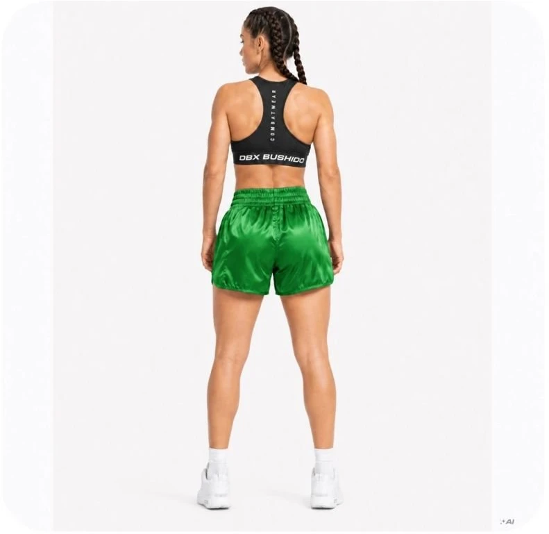 Moteriški Muay Thai šortai DBX Bushido Combatwear, pasteliniai žali
