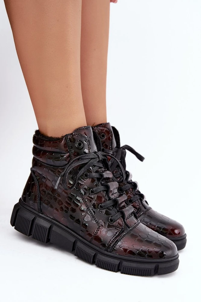 Moteriški odiniai aulinukai su pašiltinimu, bordo spalvos