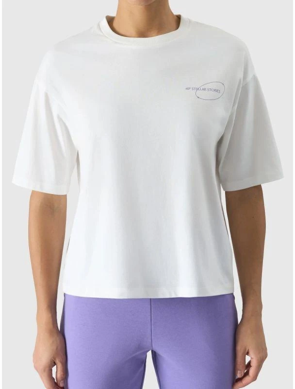 Moteriški oversize spausdinti marškinėliai 4F 4FRSS24TTSHF2089-11S