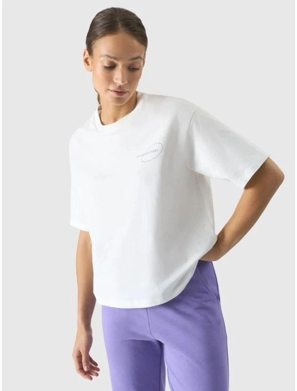 Moteriški oversize spausdinti marškinėliai 4F 4FRSS24TTSHF2089-11S