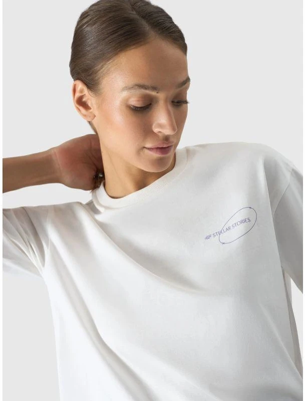 Moteriški oversize spausdinti marškinėliai 4F 4FRSS24TTSHF2089-11S