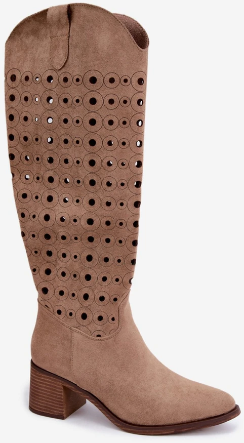 Moteriški pašiltinti ilgaauliai su iškirptomis detalėmis Step in style, rudi