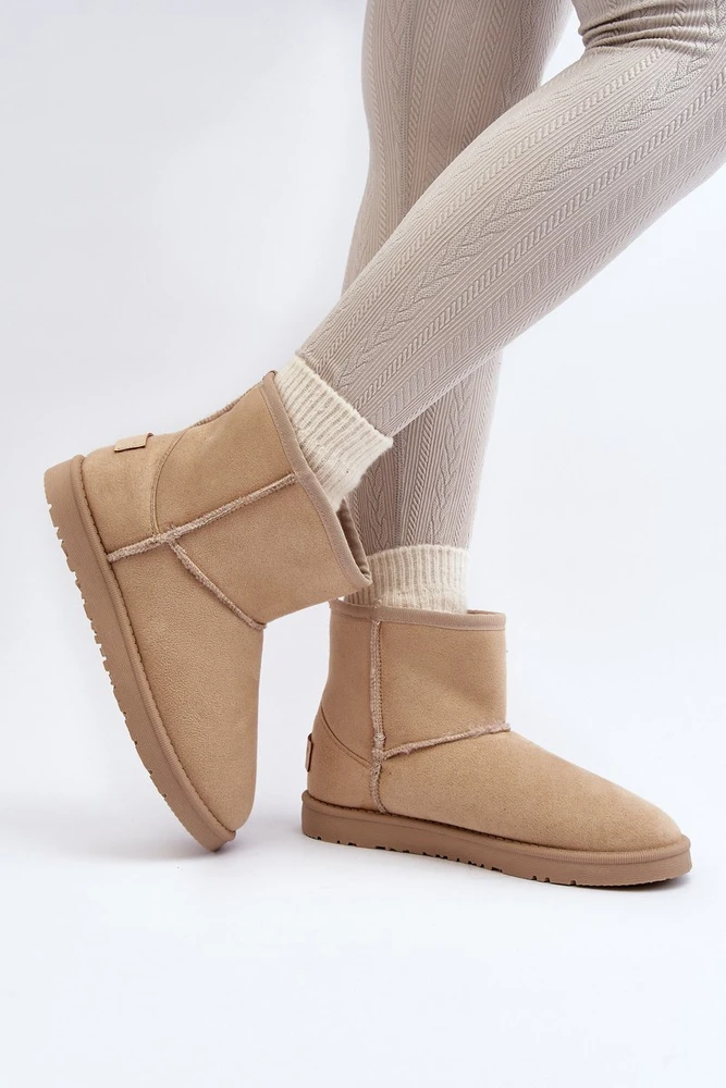 Moteriški pašiltinti sniego batai Cross Jeans, smėlio