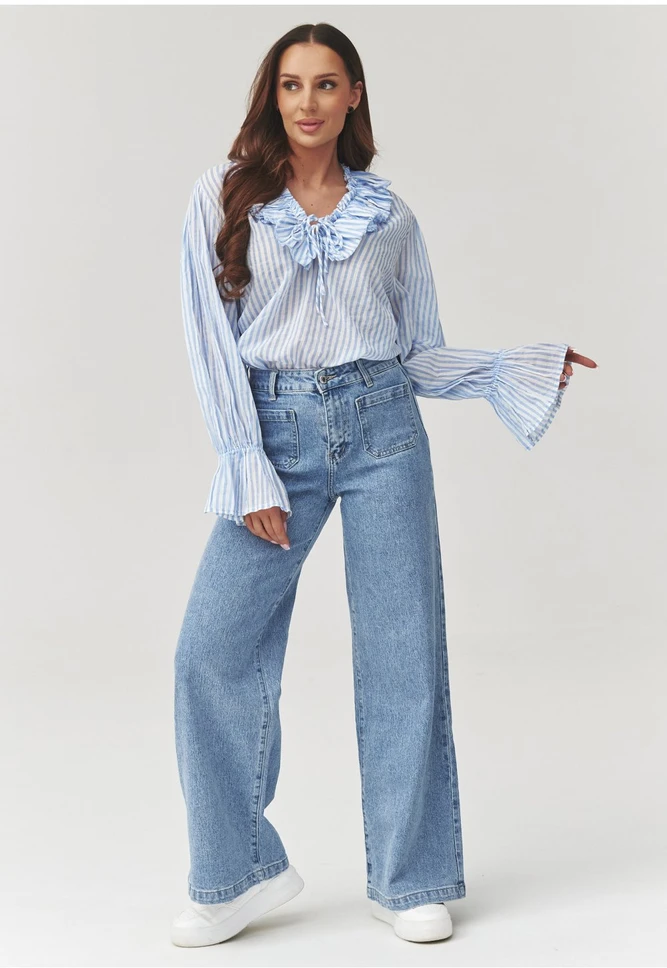 Moteriški platėjantys džinsai Makadamia
