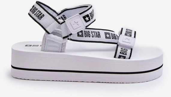 Moteriški platforminiai sandalai balti Big Star