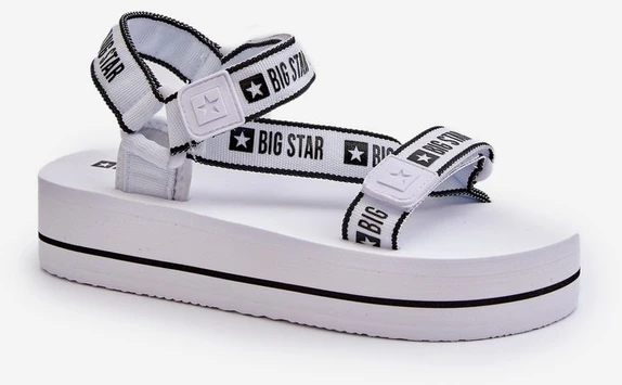 Moteriški platforminiai sandalai balti Big Star