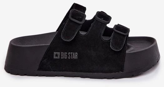 Moteriški platforminiai sandalai iš zomšos juodos Big Star