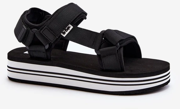 Moteriški platforminiai sandalai juodi Lee Cooper