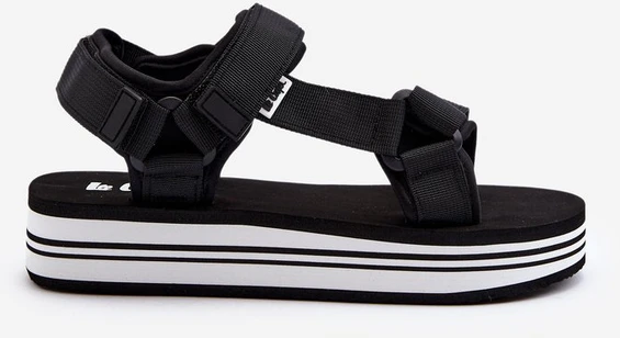Moteriški platforminiai sandalai juodi Lee Cooper