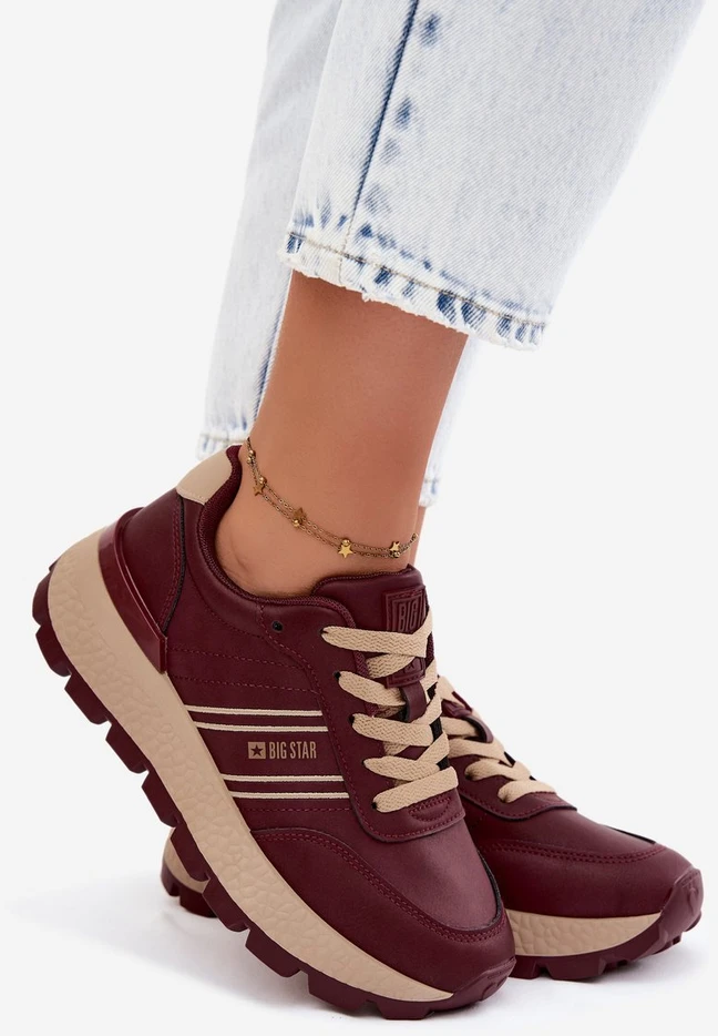 Moteriški platforminiai sportbačiai Big Star UU274041 Burgundy