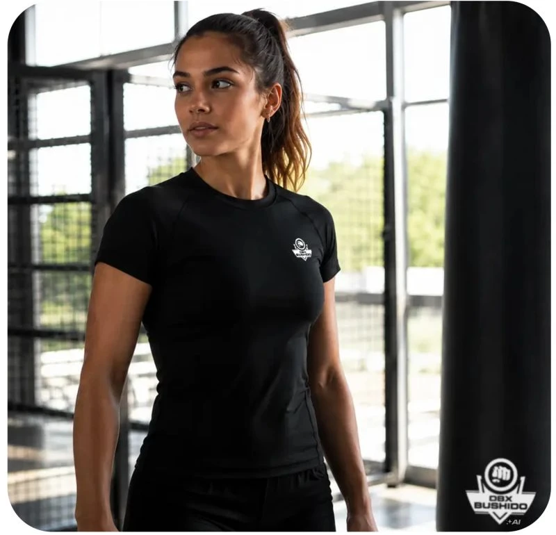 Moteriški rashguard marškinėliai COMBATWEAR, juodi