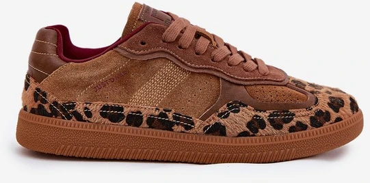 Moteriški rudi laisvalaikio batai su leopardiniu raštu Big Star
