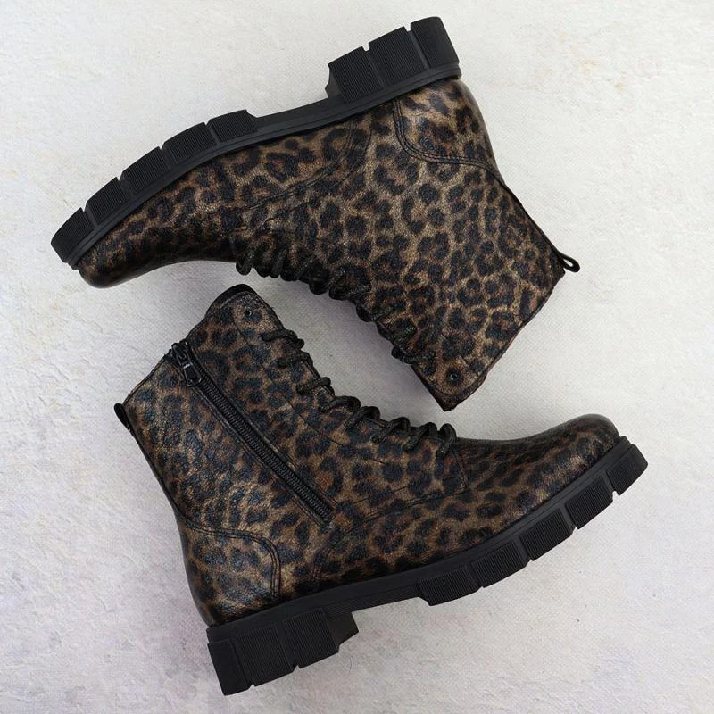 Moteriški rudi leopardo rašto darbiniai batai Rieker Remonte D2S72-90
