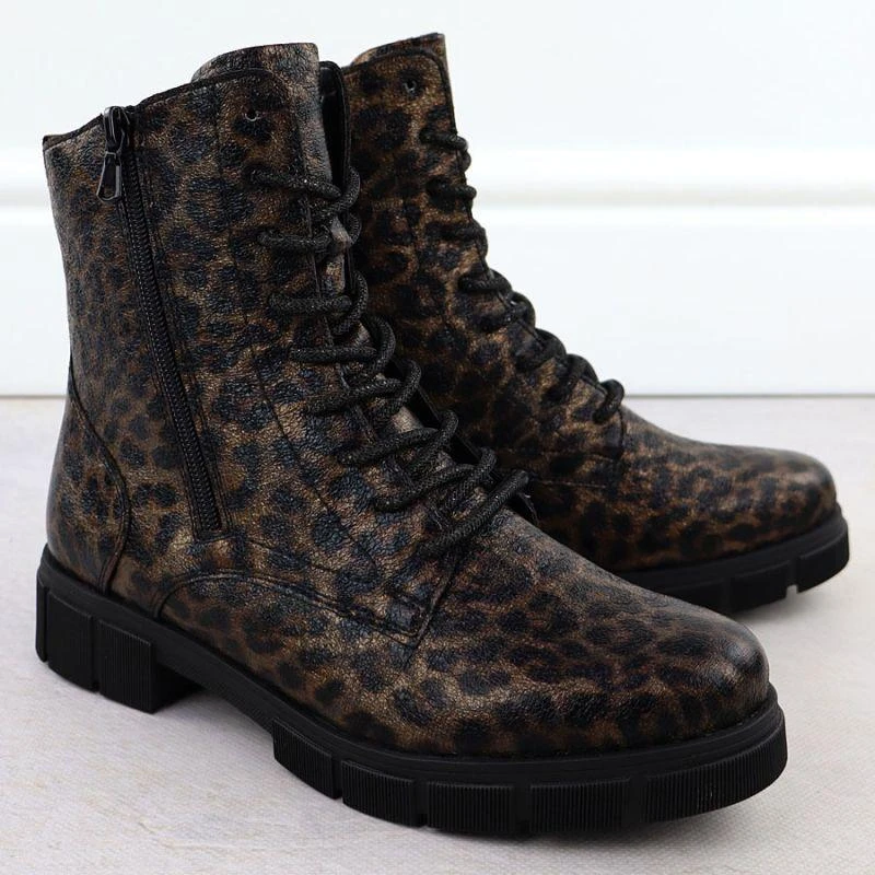 Moteriški rudi leopardo rašto darbiniai batai Rieker Remonte D2S72-90