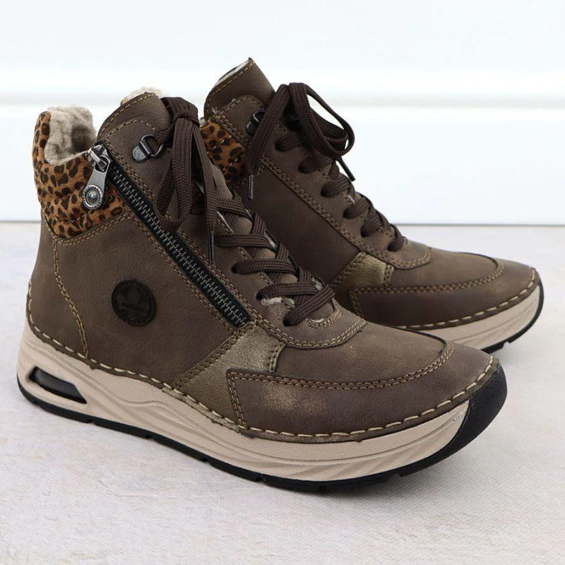 Moteriški rudų leopardo rašto aulinukai Rieker 44565-25