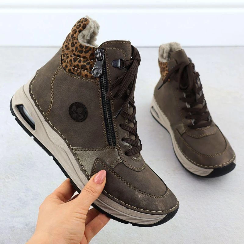 Moteriški rudų leopardo rašto aulinukai Rieker 44565-25