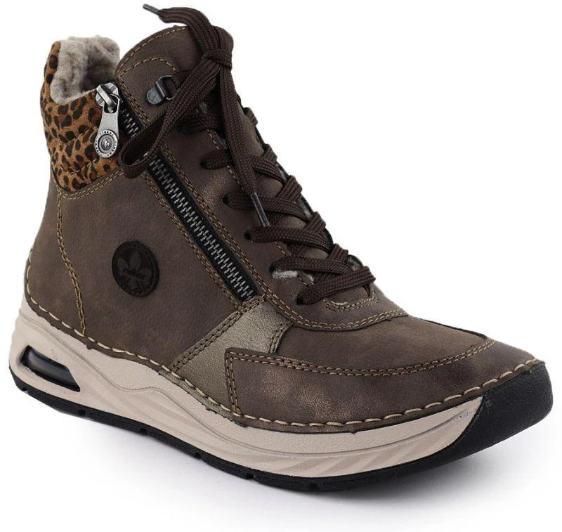 Moteriški rudų leopardo rašto aulinukai Rieker 44565-25