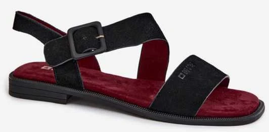 Moteriški sandalai iš zomšos su 2 cm kulnu
