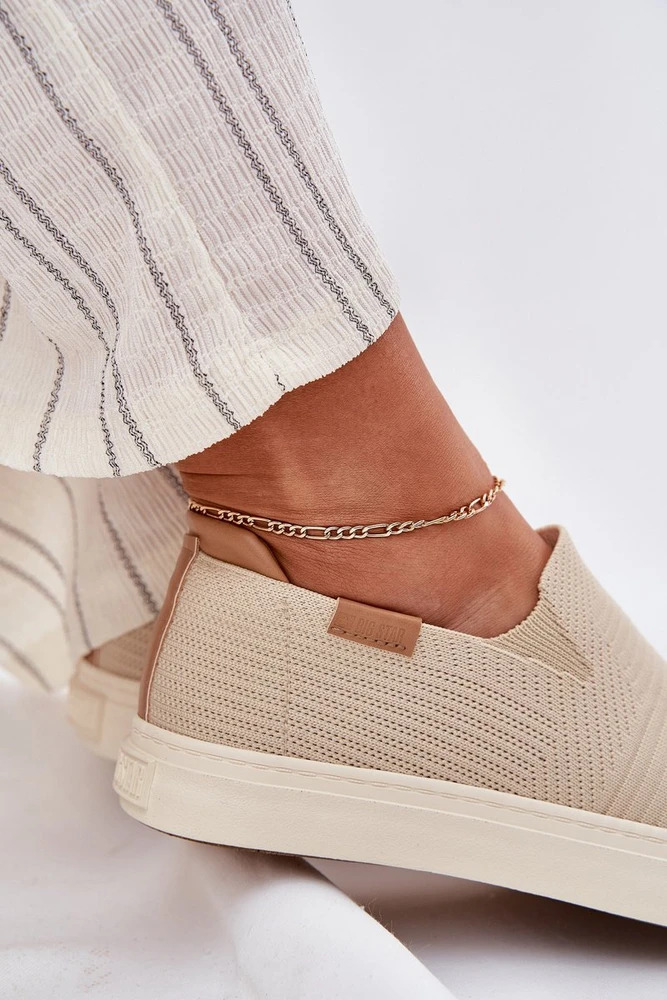Moteriški slip-on sportbačiai Big Star, smėlio spalvos