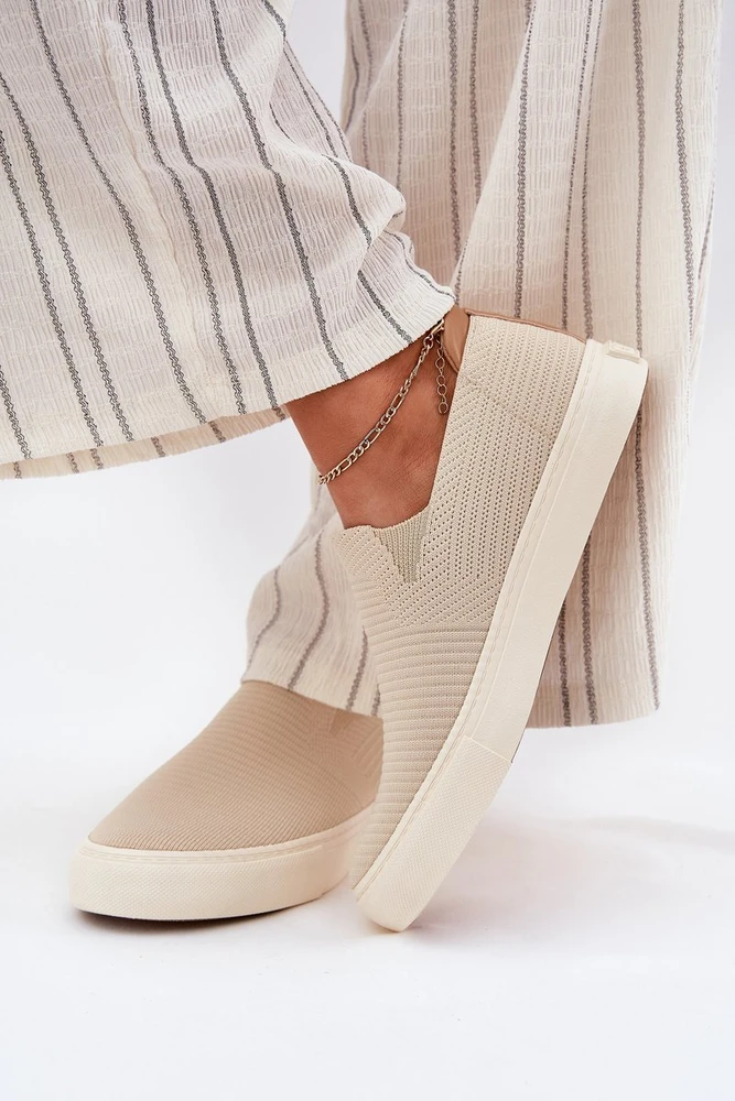 Moteriški slip-on sportbačiai Big Star, smėlio spalvos