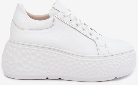 Moteriški sportbačiai su platforma, balti