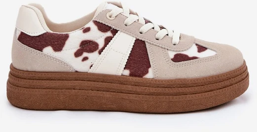 Moteriški sportbačiai su platforma ir dėmėtu raštu Step in style