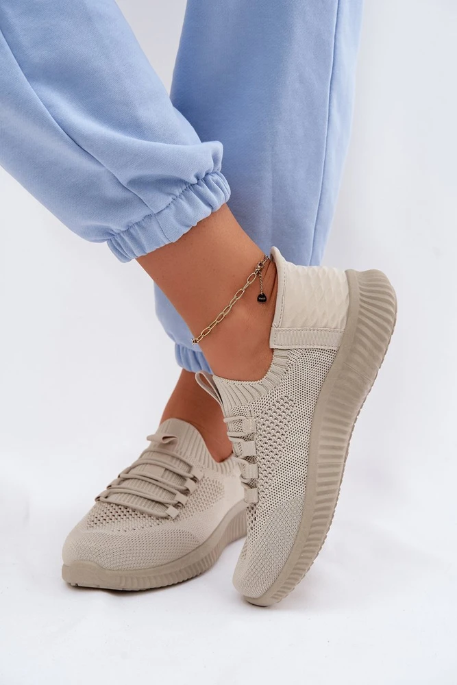 Moteriški sportiniai slip-on bateliai, smėlio ir alyvuogių spalvos