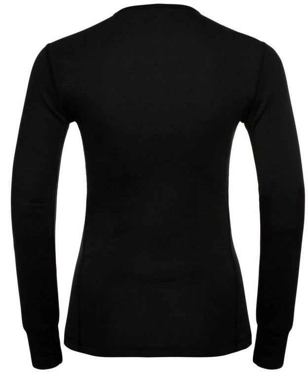 Odlo BL TOP apvalia kaklo iškirpte ilgomis rankovėmis ACTIVE WARM ECO moteriški marškinėliai, dydis S, juodas