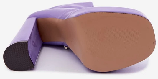Moteriški violetiniai platforminiai aulinukai su kulnu