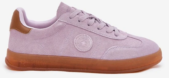 Moteriški violetiniai zomšiniai laisvalaikio batai su guminiais padais Big Star