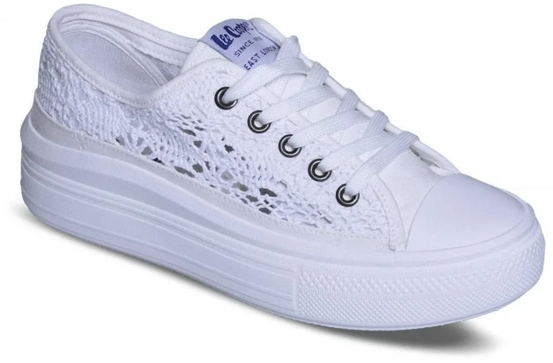 Moteriški žemo profilio sportbačiai Lee Cooper, balti