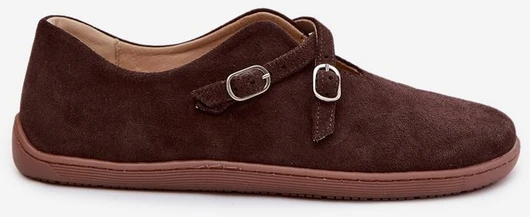 Moteriški zomšiniai loafers batai su dirželiais Zazoo rudi