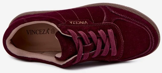 Moteriški zomšiniai sportbačiai Vinceza, bordo spalvos