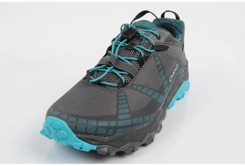 Moteriški žygio batai AKU Flyrock GORE-TEX, pilki ir mėlyni