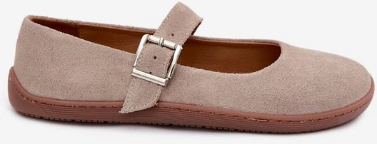Moteriškos barefoot balerinos iš natūralios zomšos Zazoo 316, kapučino