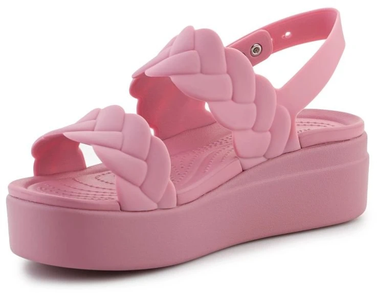 Moteriškos basutės ant platformos Crocs Brooklyn Woven, rožinės