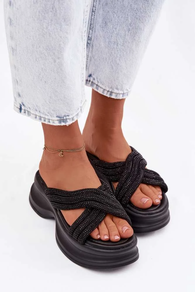 Moteriškos basutės iš audinio 5 cm platforma Step in style