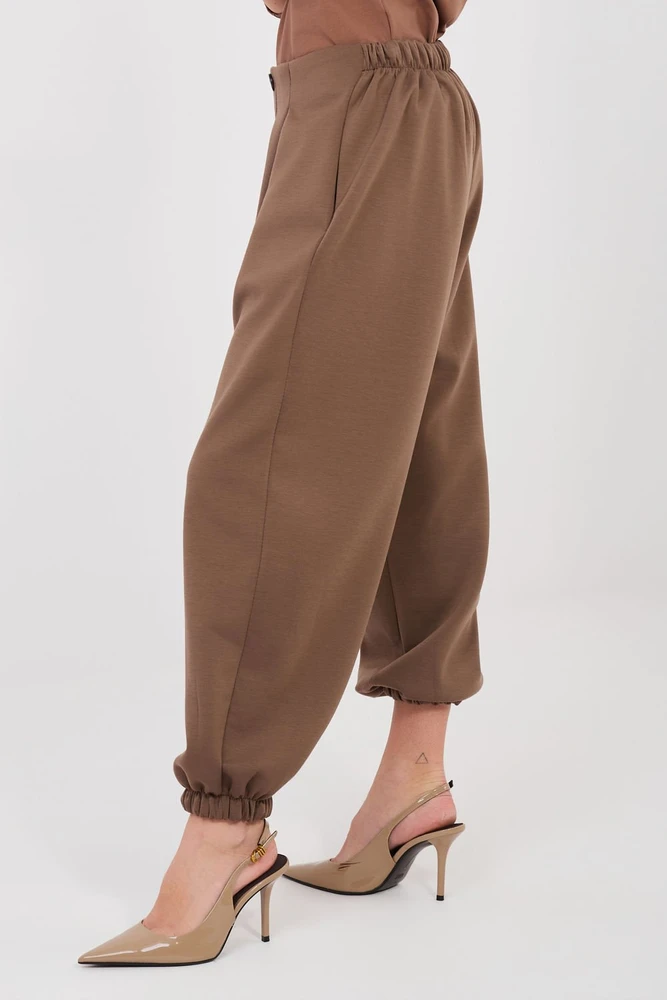 Moteriškos jogger stiliaus kelnės iš viskozės Italy Moda
