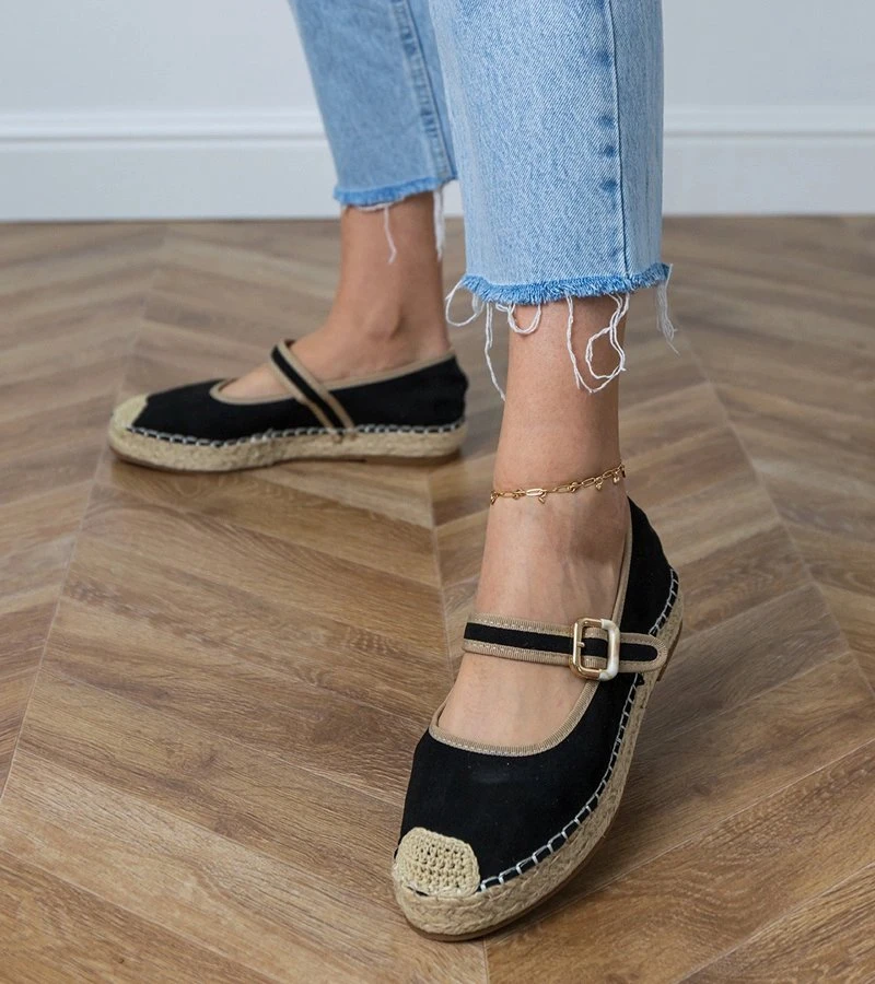 Moteriškos juodos espadrilės su sagtimi Pilata