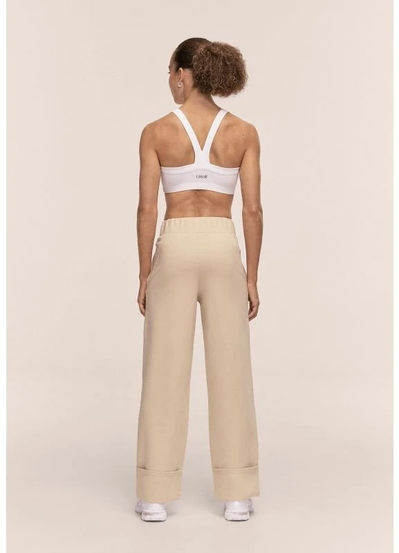 Moteriškos kelnės CASALL Aria Turn Up Straight Jogger, smėlio spalvos