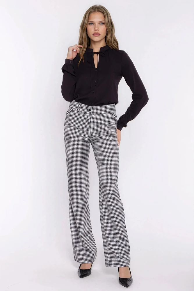 Moteriškos kelnės su houndstooth raštu Nife