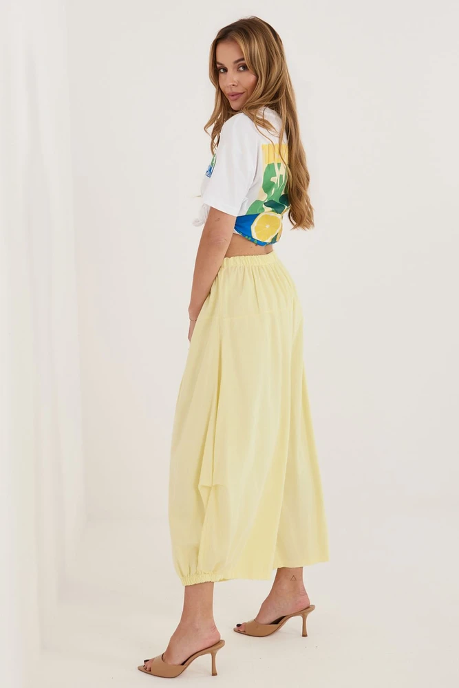 Moteriškos korduroinės kelnės su aukštu liemeniu Italy Moda